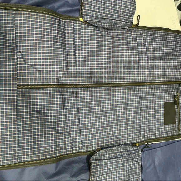 Of All Threads overnight bag with suit jacket garment bag